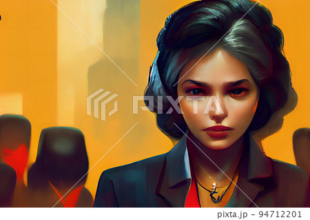 female boss, woman in business suit portrait,...のイラスト素材 [94712201] - PIXTA