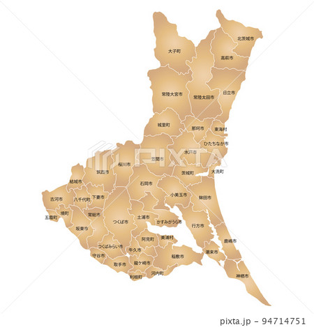 茨城県と市町村地図 94714751