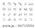 キャッシュレス決済とセルフレジのアイコン QRコード POS タブレット 94715054