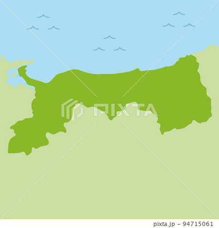 鳥取県の地図のイラスト
