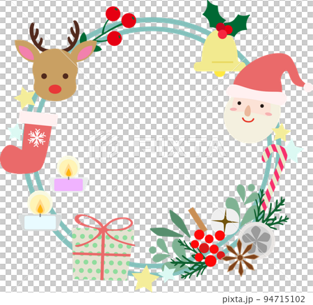 ポップで可愛いクリスマスのイラストフレーム素材 ポップで可愛いクリスマスのイラストフレーム素材 94715102