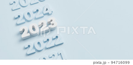 Happy new year 2023. New year resolution 2023. 3d render illustration 94716099