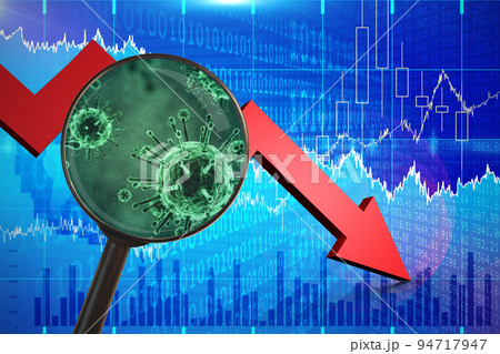 Composite image of magnifying glass. Testing for Coronavirus pandemic 94717947