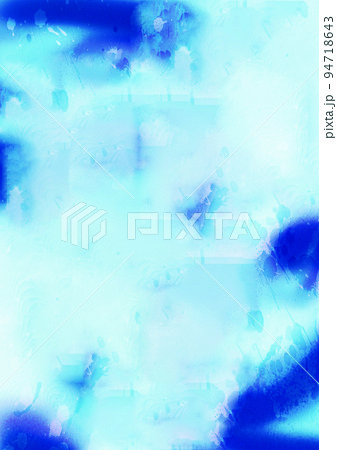 Abstract illustration of blue paint splatters against white background 94718643