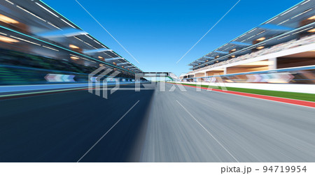 3d rendering moving racetrack with arrow sign neon light 3d rendering moving racetrack with arrow sign neon light 94719954