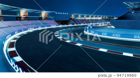 3d rendering does not exist futuristic Racetrack Circuit 3d rendering does not exist futuristic Racetrack Circuit 94719960