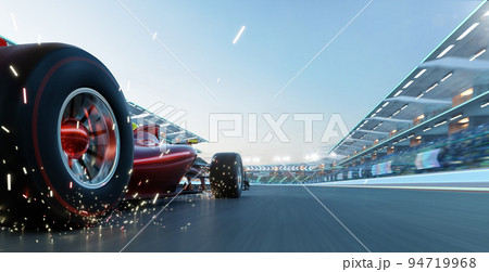 3d render sport racing car fast driving to achieve the champion dream 94719968