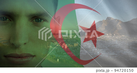 Composite image of close up of sad young man looking at camera 94720150