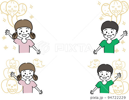 女の子と男の子のハロウィンフレーム シンプルな見出しあしらい 女の子と男の子のハロウィンフレーム シンプルな見出しあしらい 94722229