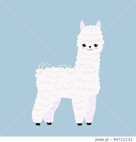 Funny llama. Cute kawaii alpaca character 94722232