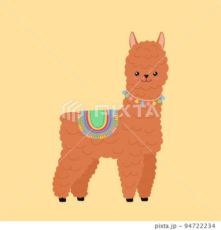 Funny llama. Cute kawaii alpaca character 94722234