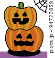 ハロウィンパンプキンのカットイラスト① 94722859