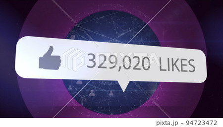Image of network of connections over media icons 94723472