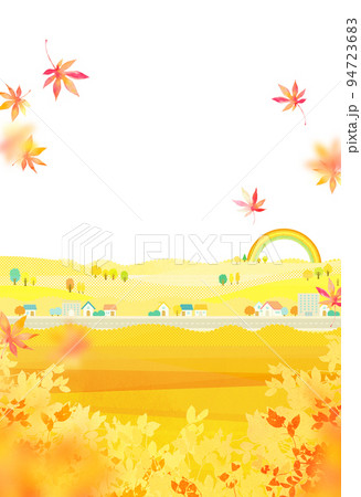 秋の街並 行楽日和 背景素材 秋の街並 行楽日和 背景素材 94723683
