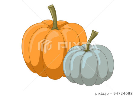 Cute orange and blue pumpkins vector illustration 94724098