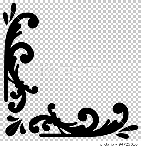 Monochrome leaf/plant elegant frame single vector material 94725010