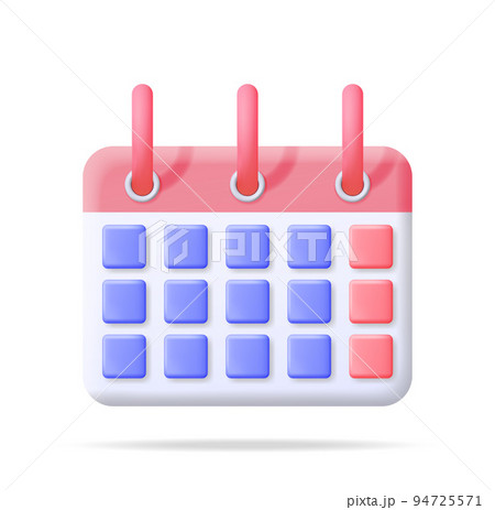3D Paper Spiral Wall Calendar Isolated 94725571