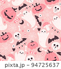 Cute Halloween monsters seamless pattern. Vector illustration. 94725637