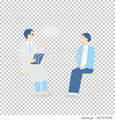 A woman and a doctor being examined 94725689