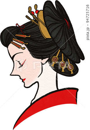 上半身だけの花魁のイラスト 94725716