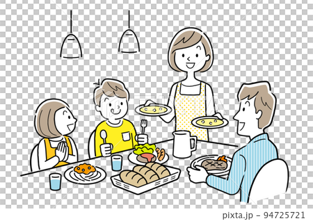 Vector illustration material: family eating at home 94725721