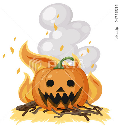 Halloween pumpkin with fire 94726356