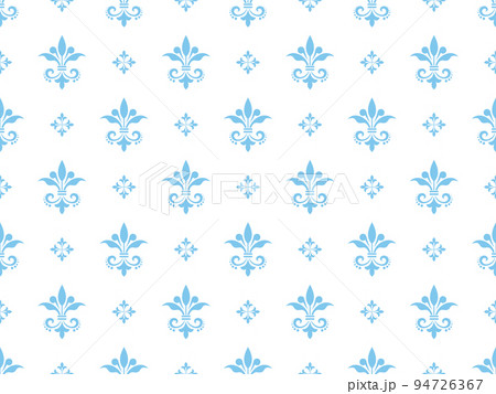Flower geometric pattern. Seamless vector background. White and blue ornament Flower geometric pattern. Seamless vector background. White and blue ornament 94726367