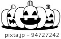 ハロウィンランタンのモノクロイラスト 94727242