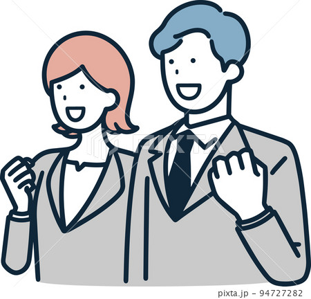 会社員 ガッツポーズ 男女 イラスト 会社員 ガッツポーズ 男女 イラスト 94727282