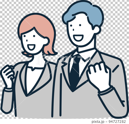 会社員 ガッツポーズ 男女 イラスト 会社員 ガッツポーズ 男女 イラスト 94727282