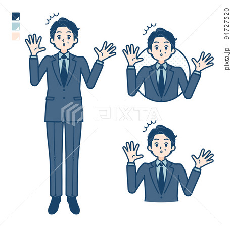 スーツのミドル男性が驚いているイラスト 94727520