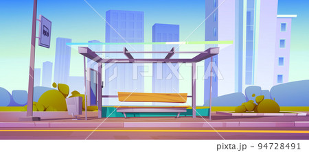 Bus stop, city station for commuter transport Bus stop, city station for commuter transport 94728491