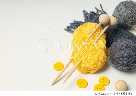 Concept of hobby, knitting, space for text 94730345