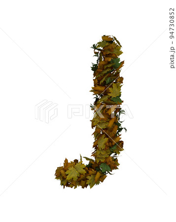 Text Made Out Of Autumn Leafe Typeface J 94730852