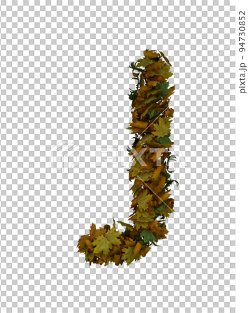 Text Made Out Of Autumn Leafe Typeface J 94730852