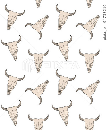 Vector seamless pattern of cow bull skull 94733210