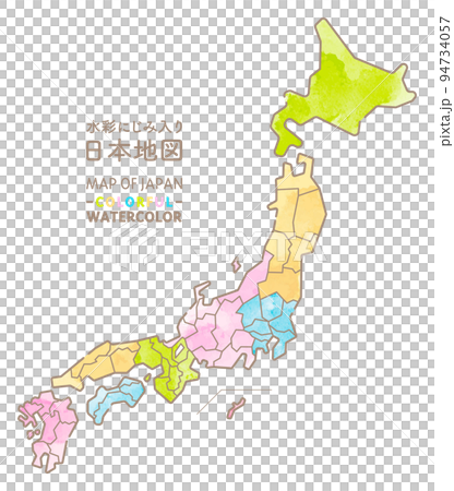 水彩多彩日本地圖 94734057