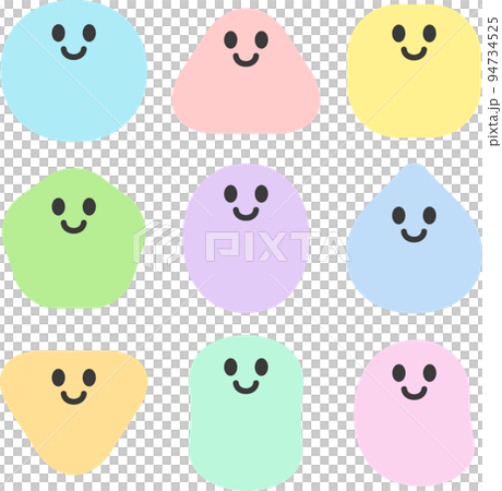 Illustration set of characters of various colors and shapes 94734525