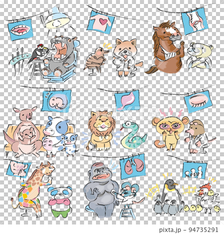 診療科別にみる医師の仕事（動物キャラクター） 94735291