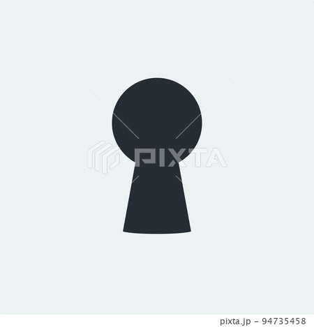 black color keyhole flat design on white 94735458
