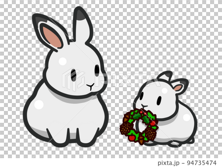 Deformed illustration of rabbit parent and... - Stock Illustration ...