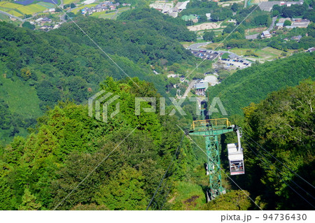 葛城山ロープウエイ・山頂から登山口を見下ろす 94736430