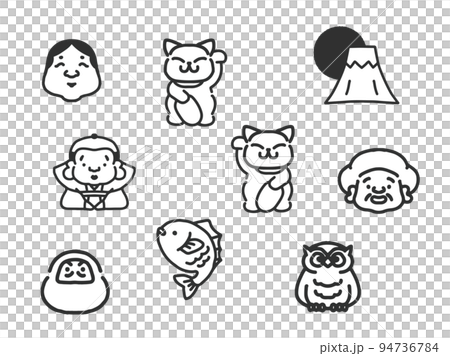 縁起物 イラスト セット3 縁起物 イラスト セット3 94736784