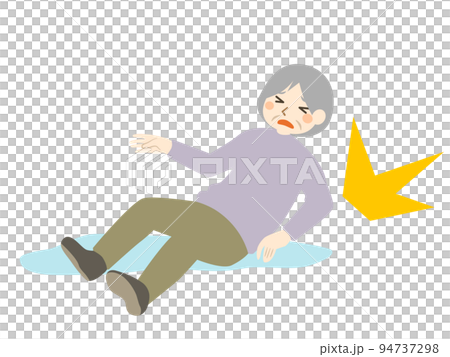高齢女性 転倒 水たまり 高齢女性 転倒 水たまり 94737298
