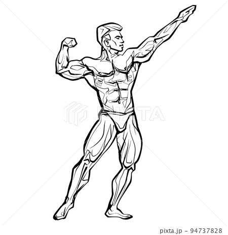 Bodybuilder Doing Pose Number 3 Iin Stock Illustration 2329659355 |  Shutterstock