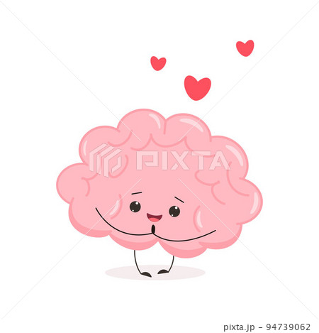 cute brain cartoon