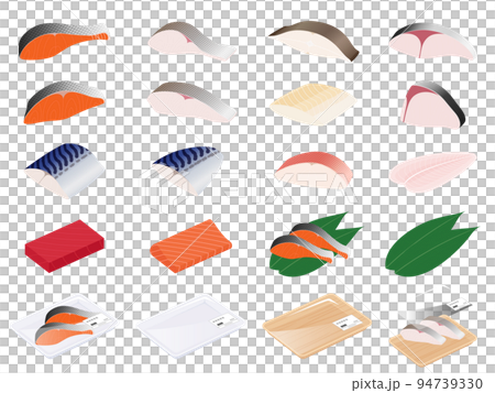 魚の切り身のイラスト素材セット 94739330