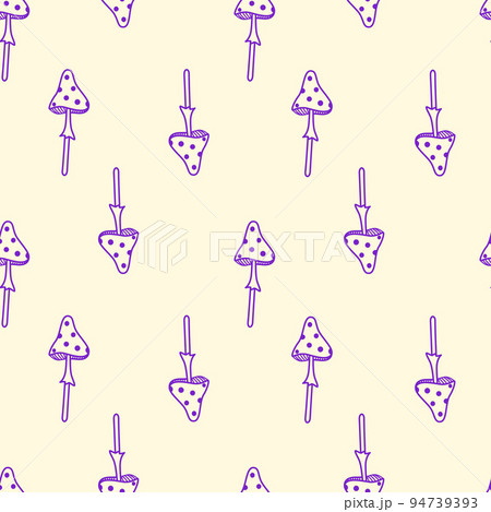 Seamless pattern fly agaric. Halloween. Poisonous mushrooms for witchcraft. Vector illustration, background wallpaper. Seamless pattern fly agaric. Halloween. Poisonous mushrooms for witchcraft. Vector illustration, background wallpaper. 94739393