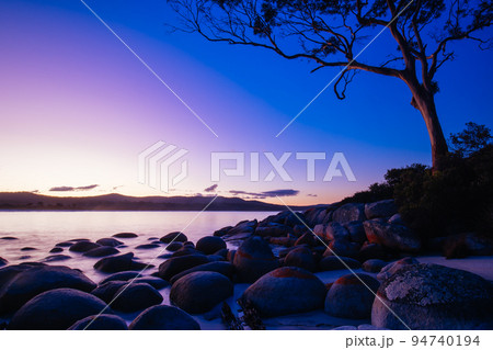 Binalong Bay Sunset in Tasmania Australia 94740194