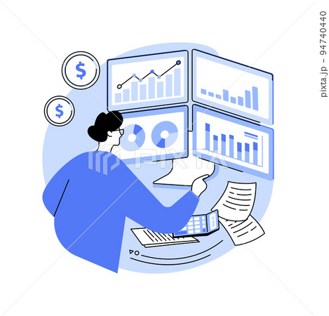 Financial analyst isolated cartoon vector illustrations. 94740440